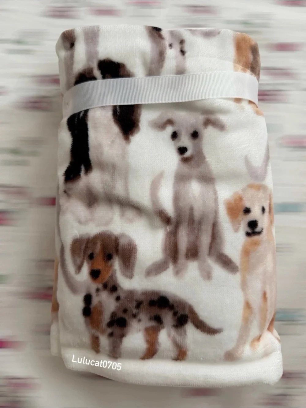 CARO Home  (1) Bath Towel 100% & (2) Hand Towels Cotton Dog Print NEW!